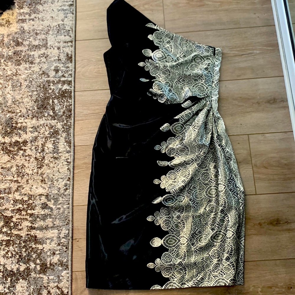 London times ladies black satin cocktail dress